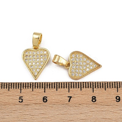 Brass Micro Pave Clear Cubic Zirconia Pendants ZIRC-I367-13G-10-1