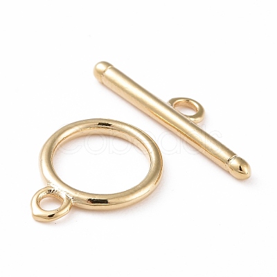 Eco-friendly Brass Toggle Clasps KK-D082-17G-1