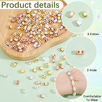 270Pcs 3 Colors Electroplated Synthetic Non-magnetic Hematite Beads G-BBC0001-64-1