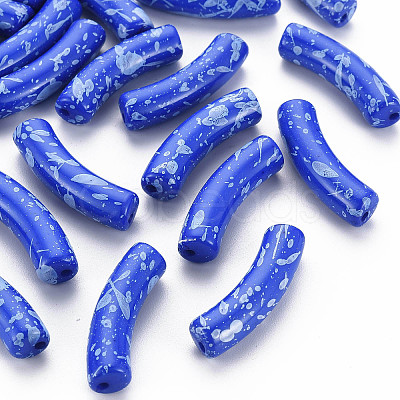 Opaque Spray Painted Acrylic Beads X1-MACR-S372-002F-B02-1