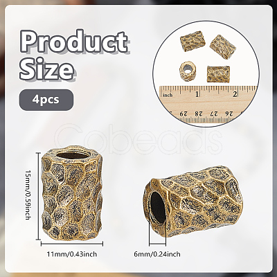 4Pcs Brass European Beads KK-OC0001-73AB-1