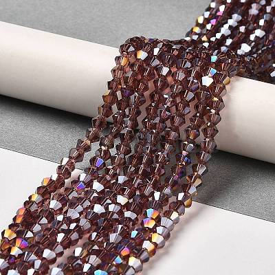 Transparent Electroplate Glass Beads Strands EGLA-A039-T4mm-B05-1
