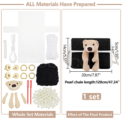 DIY Polycotton Braided Women's Crossbody Handbag Making Kits DIY-WH0349-353B-1