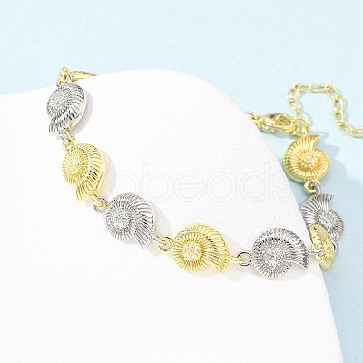 Brass Link Chain Bracelets for Women BJEW-G762-01GP-01-1