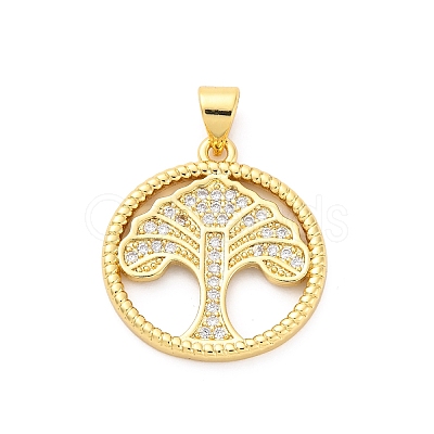 Brass Micro Pave Cubic Zirconia Pendants KK-D325-52G-1