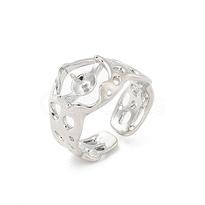 Brass Open Cuff Ring Settings LS-KK-G518-08P-01-1