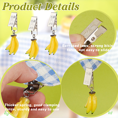 Banana Resin Imitation Fruit Tablecloth Weights HJEW-PH01938-1