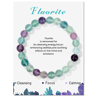 Synthetic Fluorite Beaded Stretch Bracelets PW-WG7FE75-21-1-1