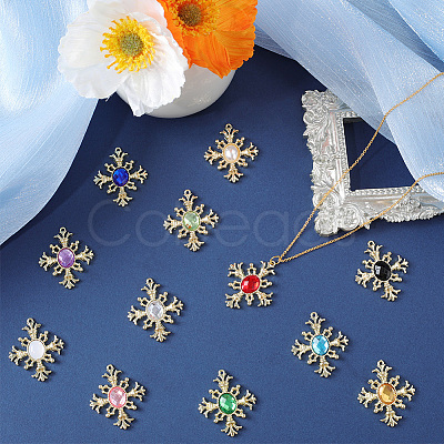 24Pcs 12 Colors Acrylic Pendants FIND-SC0005-63-1