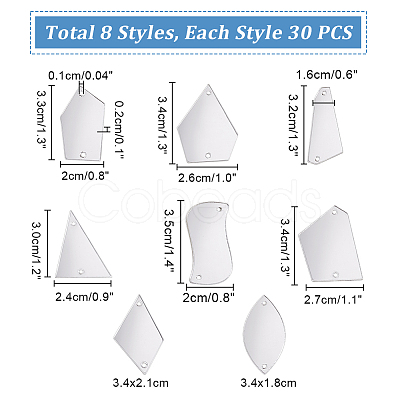 Triangle/Polygon/Rectangle/Horse Eye/Rhombus Acrylic Connector Charms MACR-PH0001-85B-1
