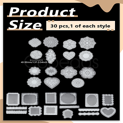 30Pcs 2 Style Waterproof Plastic PET Transparent White Lace Stickers DIY-LP0003-83-1