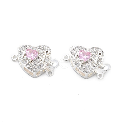 Brass Micro Pave Cubic Zirconia Box Clasps KK-B125-07S-01-1