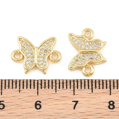 Brass Micro Pave Clear Cubic Zirconia Connector Charms CU-CBA908F-04G-03-1