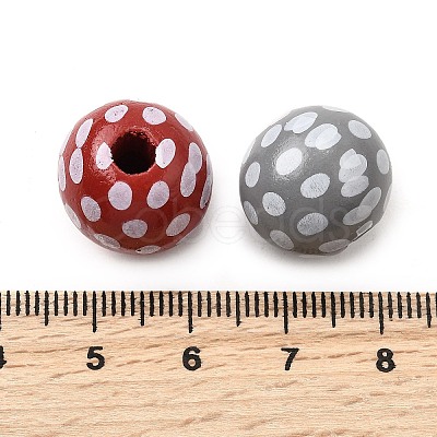 Printed Schima Wood Beads WOOD-L022-04B-01-1
