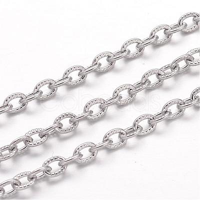 Tarnish Resistant 304 Stainless Steel Cable Chains CHS-K004-06P-0.8mm-1