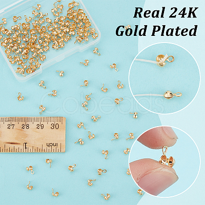 150Pcs Brass Bead Tips KK-UN0003-37-1