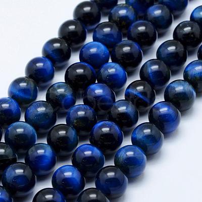 Natural Tiger Eye Beads Strands G-K203-86-10mm-1