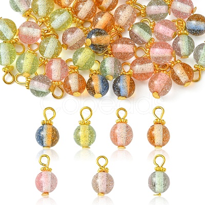 40Pcs Gradient Color Resin Pendants PALLOY-FS00029-1