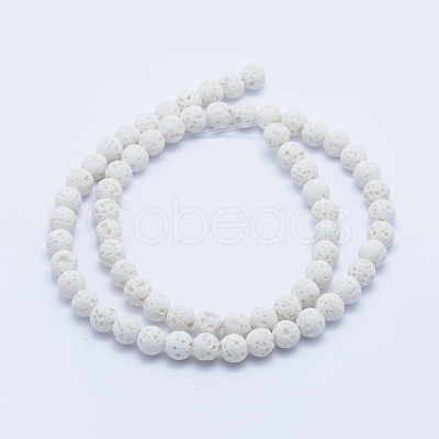 Natural Lava Rock Beads Strands G-P344-01-8mm-1
