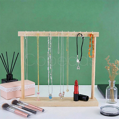 Rectangle Wooden Necklace Organizer Display Stands NDIS-WH0010-36A-1