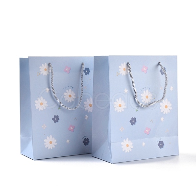 Rectangle with Flower Pattern Paper Bags CARB-F008-01D-1