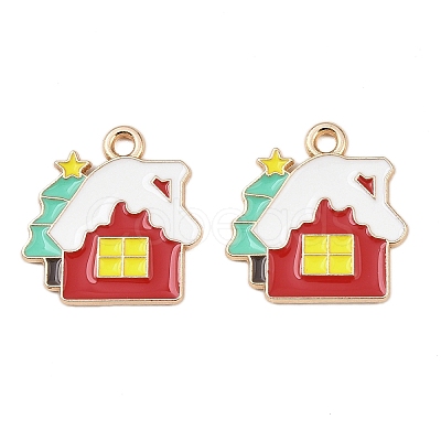 Christmas Alloy Enamel Pendants FIND-I067-02KCG-10-1