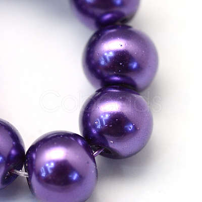 Baking Paint Pearlized Glass Pearl Round Bead Strands HY-Q003-4mm-76-1