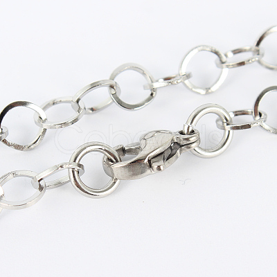 Tarnish Resistant 304 Stainless Steel Cable Chain Necklaces LS-MAK-N016-04P-1