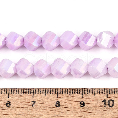 Anti-Tarnish Electroplate Glass Beads Strands GLAA-T025-8mm-14G-1