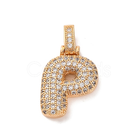 Brass Micro Pave Cubic Zirconia Pendants KK-C076-29P-G01-1