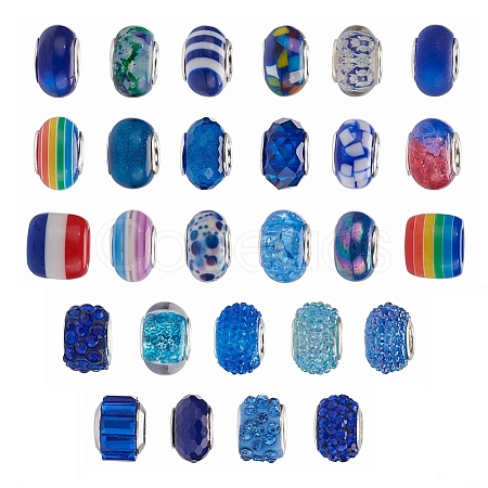 Acrylic & Resin & Polymer Clay Rhinestone European Beads FPDL-S015-04G-1