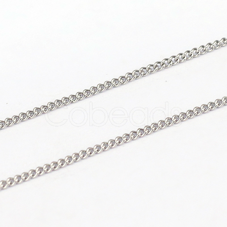 Tarnish Resistant 304 Stainless Steel Curb Chains CHS-L001-59-0.3mm-1