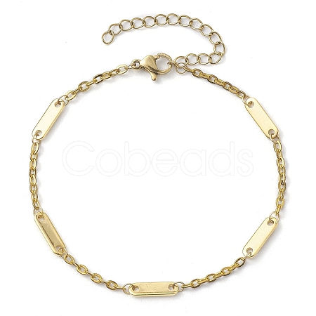 304 Stainless Steel Oval Link Chain Bracelets for Women BJEW-JB10367-1