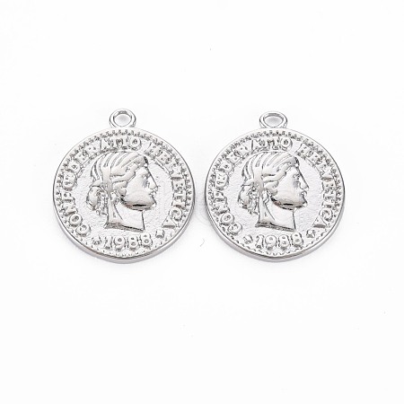 Brass Coin Charms KK-T038-76A-P-1
