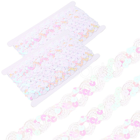 2Pcs Polyester Paillette Beads OCOR-CY0002-37-1