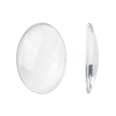 Transparent Oval Glass Cabochons LS-GGLA-R022-35x25-1