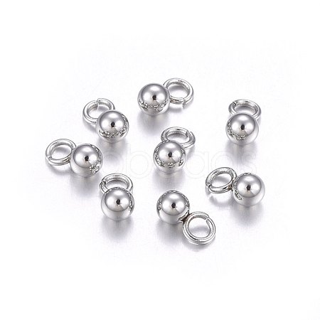 Tarnish Resistant 304 Stainless Steel Sphere Charms STAS-O107-04P-B-1