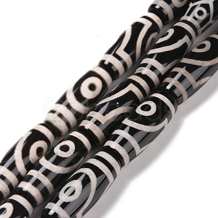 Natural Agate Tibetan Style 9-Eye dZi Beads Strands TDZI-K001-01U-1