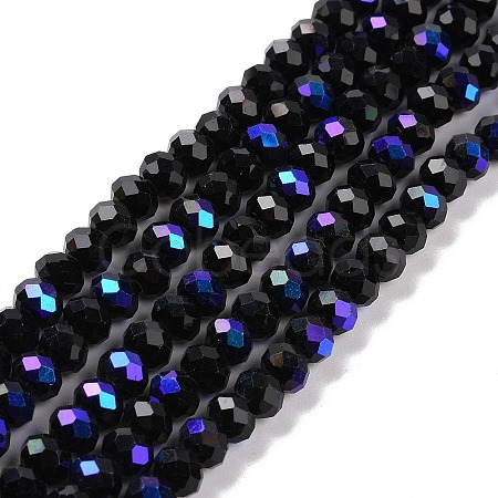 Electroplate Opaque Solid Color Glass Beads Strands X-EGLA-A034-P10mm-L01-1