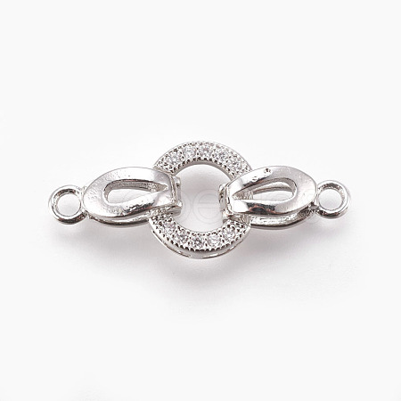 Brass Micro Pave Cubic Zirconia Fold Over Clasps KK-P164-12P-1
