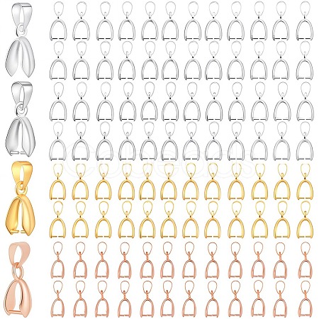 100Pcs 4 Colors Brass Ice Pick Pinch Bails FIND-SP0001-73-1