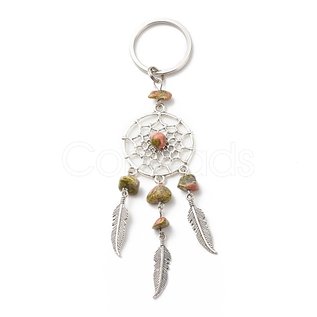 Natural Unakite Keychain KEYC-JKC00346-03-1
