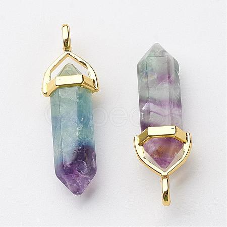 Natural Fluorite Pointed Pendants G-G902-A07-1