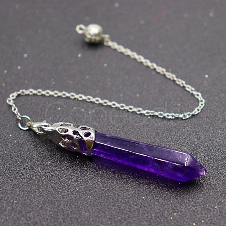 Natural Amethyst Dowsing Pendulums PW-WG19123-09-1