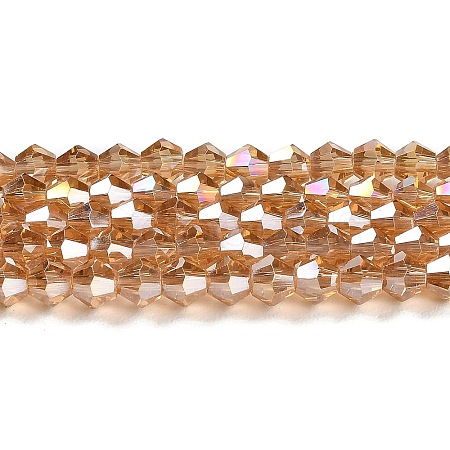 Transparent Electroplate Glass Beads Strands GLAA-F029-2mm-A18-1