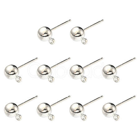 Brass Ball Post Ear Studs KK-YW0001-11S-1