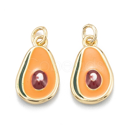 Brass Enamel Charms X-KK-A155-05G-1