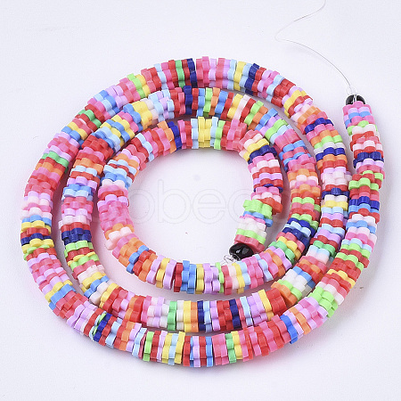 Handmade Polymer Clay Beads Strands X-CLAY-R086-02-1