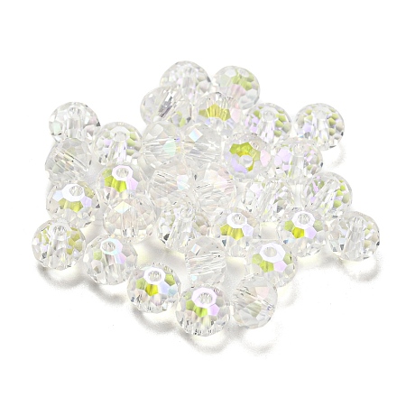 Transparent Electroplate Glass Beads GLAA-L046-02G-1