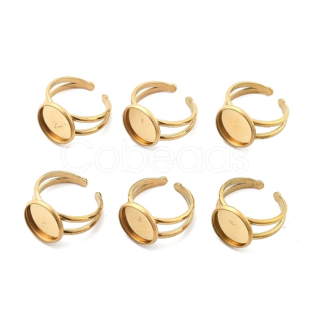 Ion Plating(IP) 304 Stainless Steel Cuff Ring Settings STAS-E202-02B-G-1